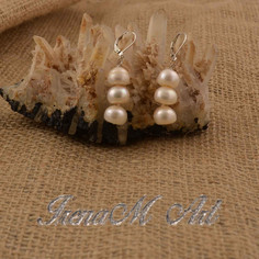 Сладководни култивирани естествени перли Обици P1аW