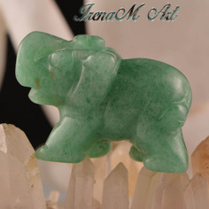 Сувенир Слонче от зелен авантюрин