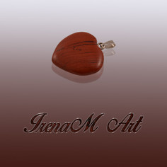 Полускъпоценен минерал Яспис червен Медальон сърце