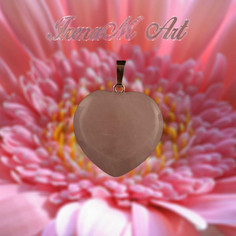 Полускъпоценен минерал Розов кварц медальон сърце