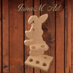 Ръчно изработени изделия от дърво Сувенир Поставка за яйца Зайче 