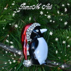 Бижута Брошка Коледен пингвин